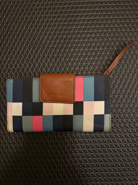 Fossil Handbags - Fossil Multicolor Striped Leather-Trim Wallet